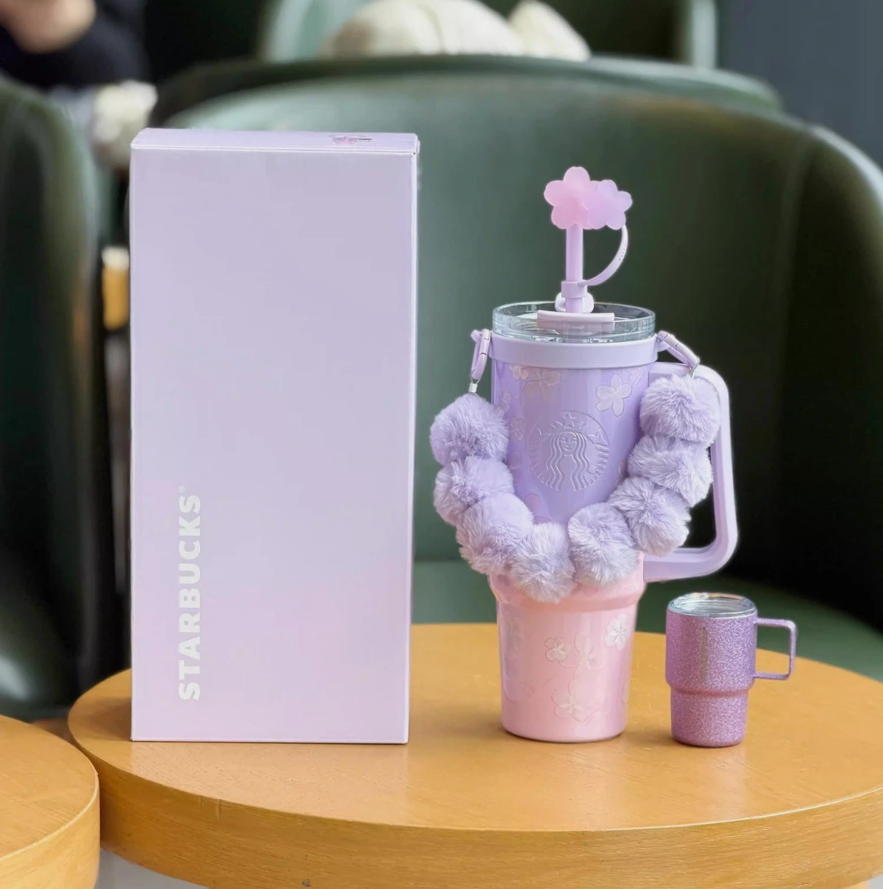 Starbucks Sakura Lavender Plush Handle Tumbler Set – Limited Edition Collector’s Box