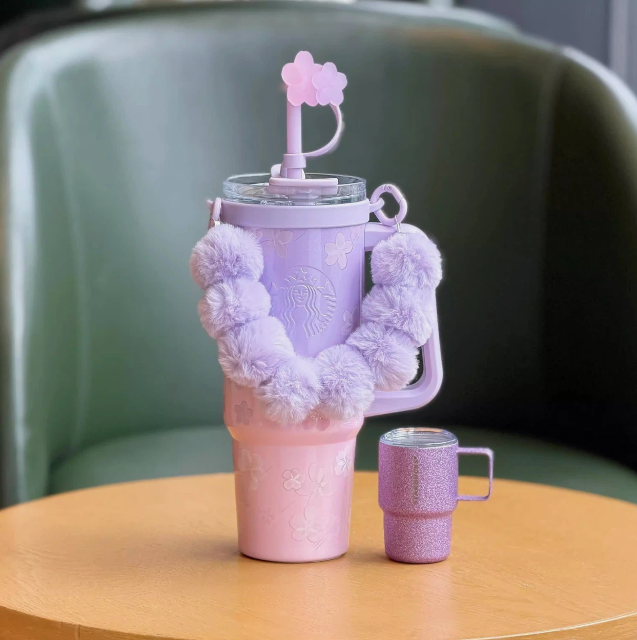 Starbucks Sakura Lavender Plush Handle Tumbler Set – Limited Edition Collector’s Box