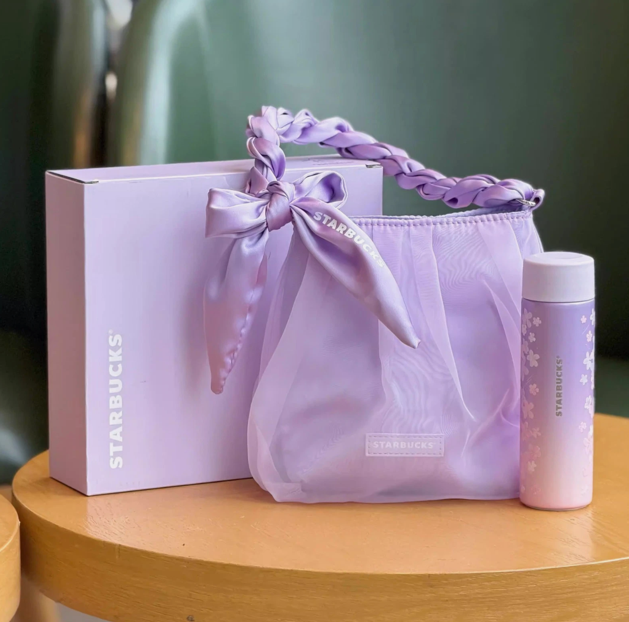 New 2026 China Starbucks Twilight Sakura Mini 5oz SS Vacuum Cup With Mesh Bag