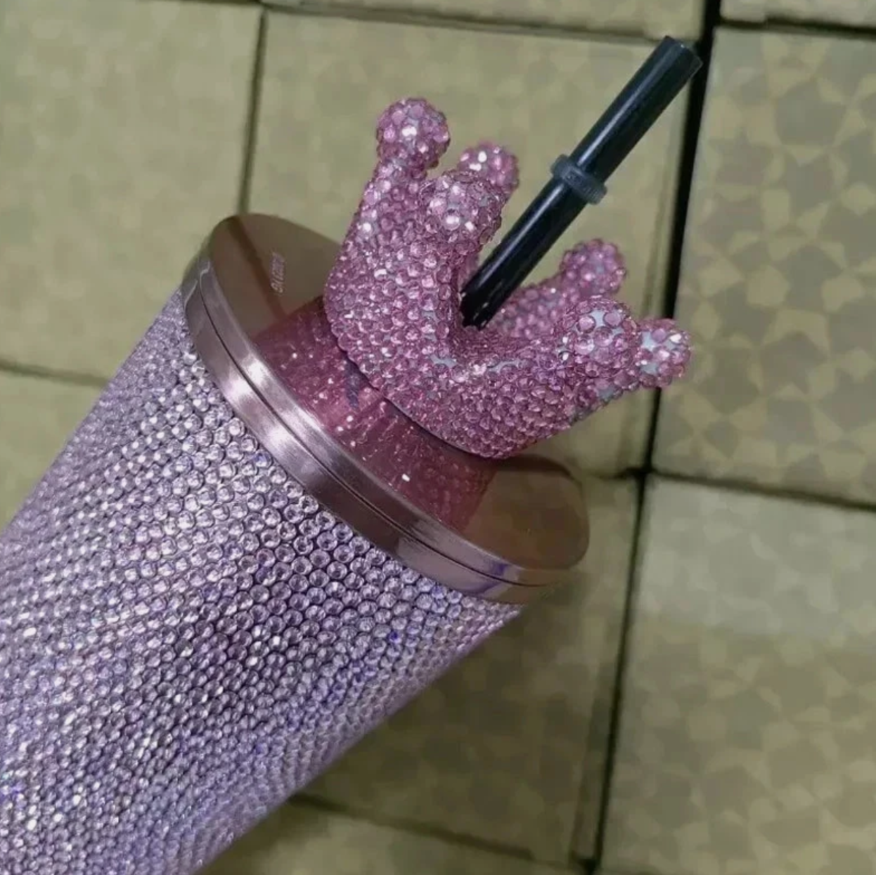 BLACKPINK Limited Edition Crystal Crown Tumbler – Pink Luxury Collector Release