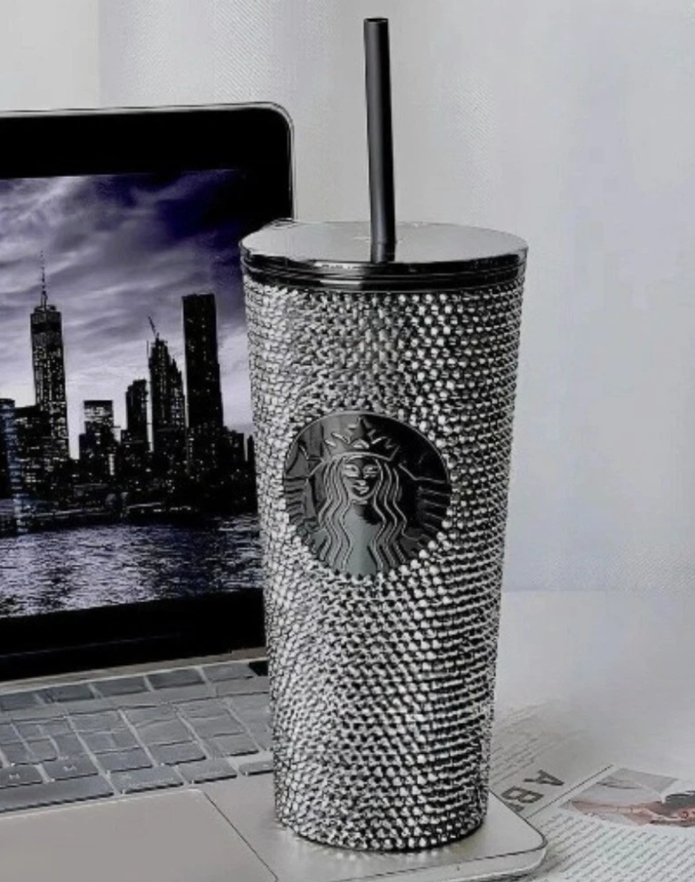 Starbucks 2024 Thailand Black Rhinestone Diamond Tumbler 16oz – Limited Edition TOGO Cold Cup