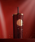 Starbucks Vietnam Exclusive Rose Gold Red Rhinestone Tumbler Cup 24oz